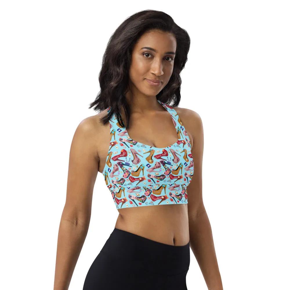 Longline sports bra 'Alice in wonderland'