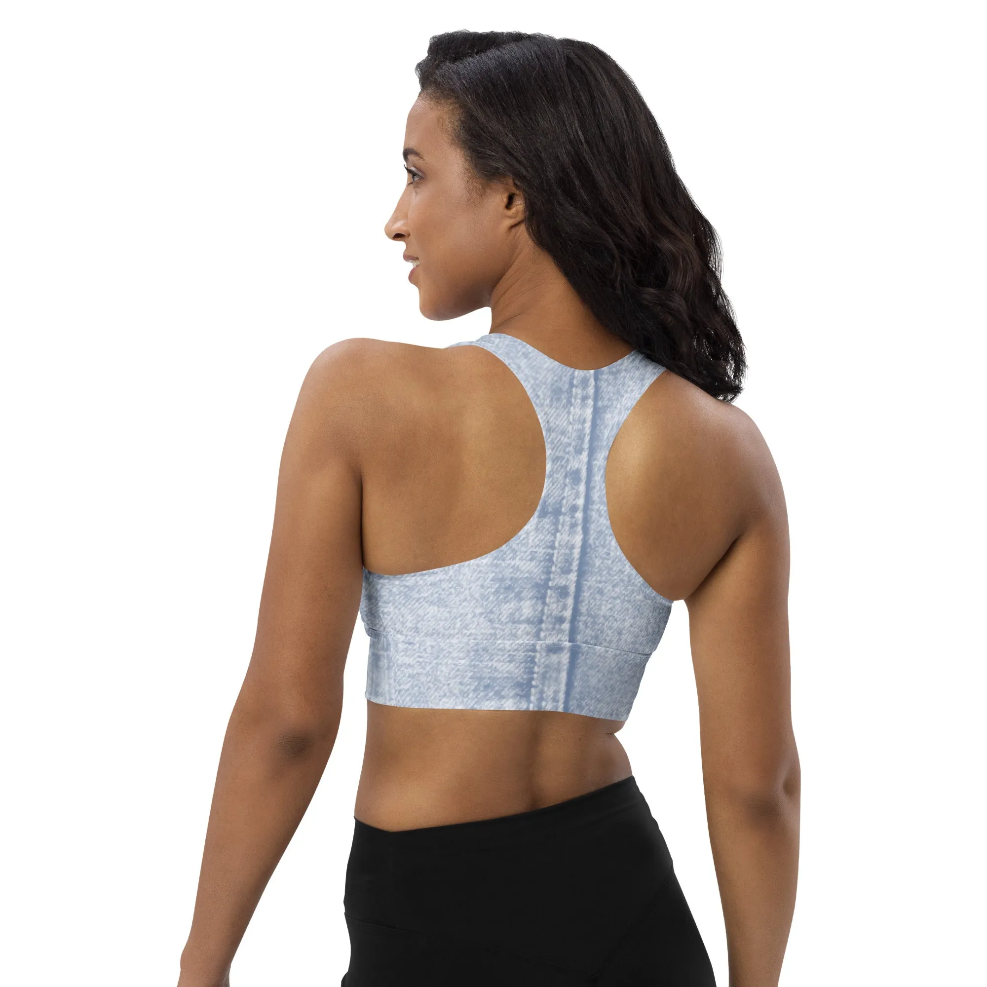 Longline sports bra Denim Blue