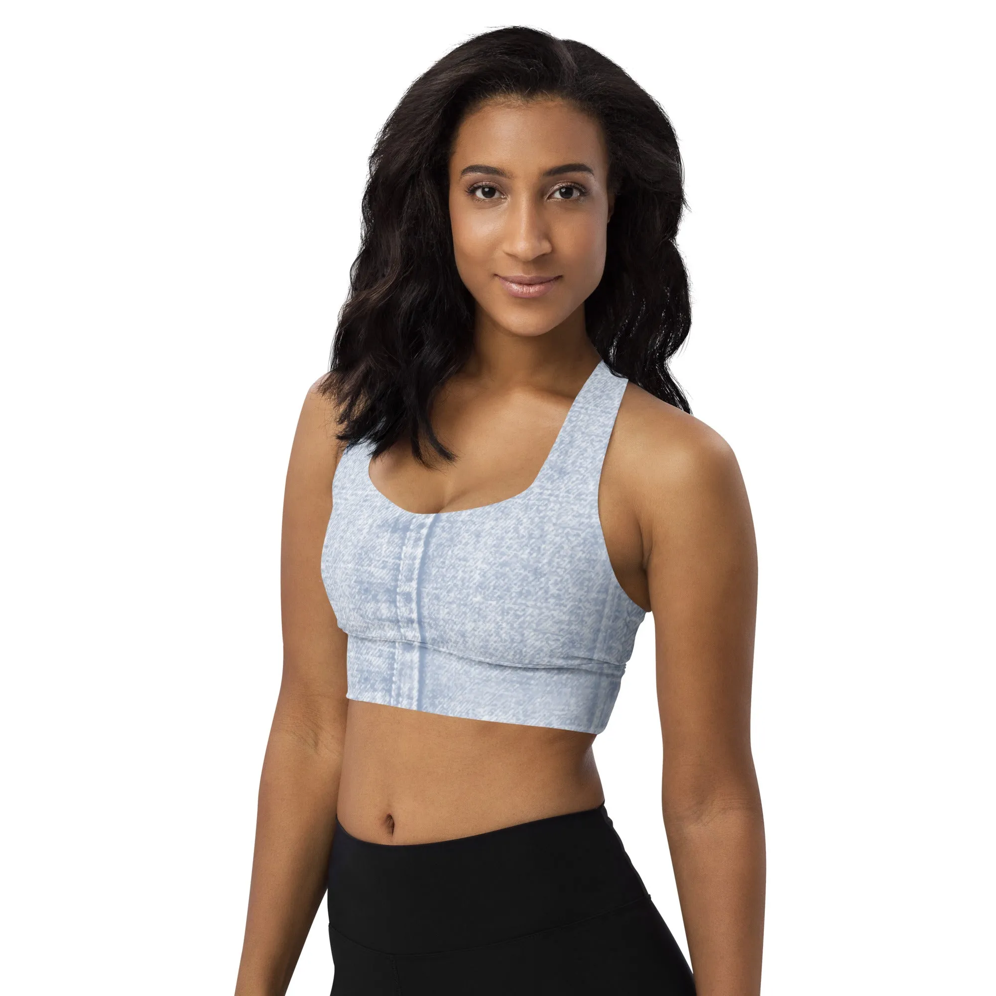 Longline sports bra Denim Blue