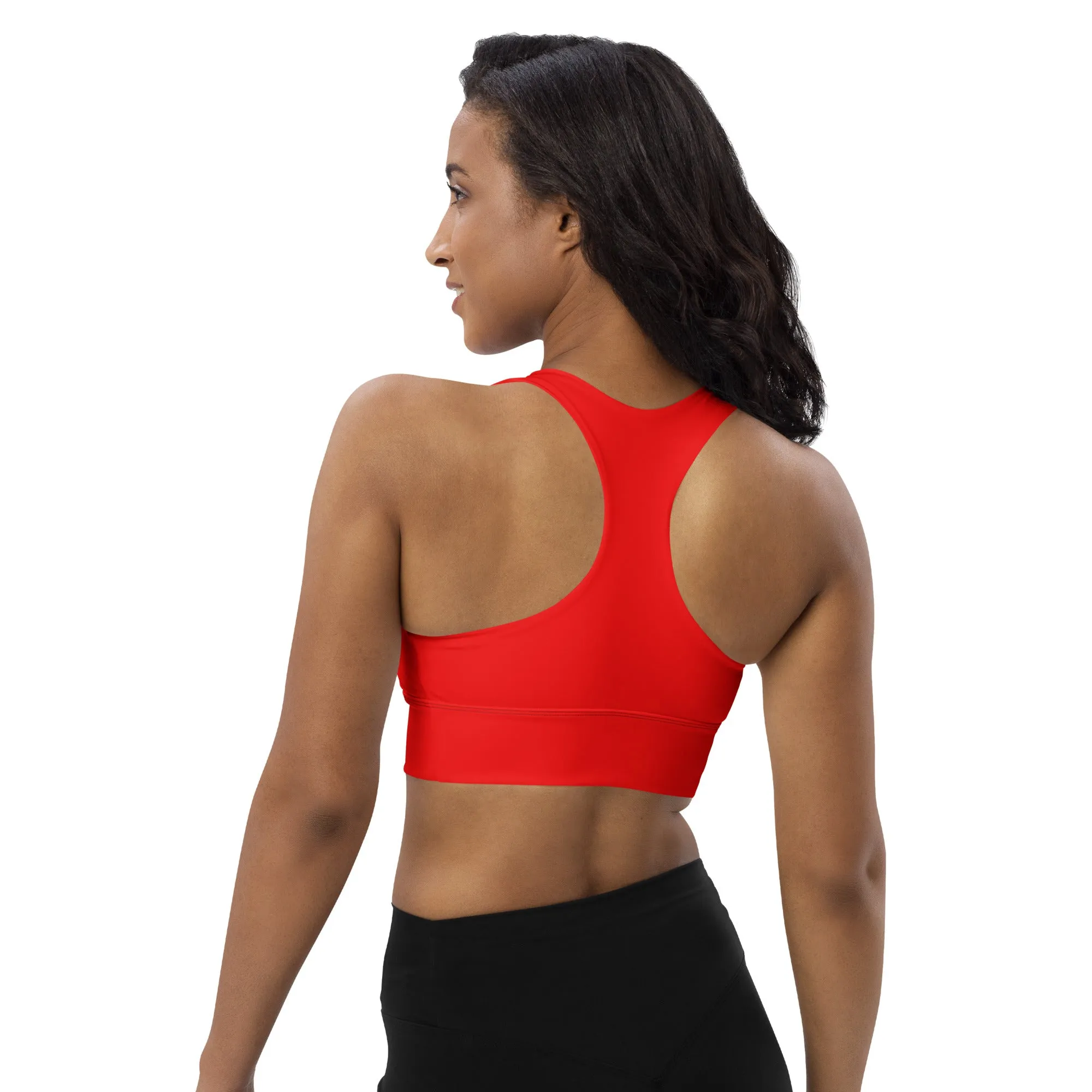 Longline sports bra Leopard and Red