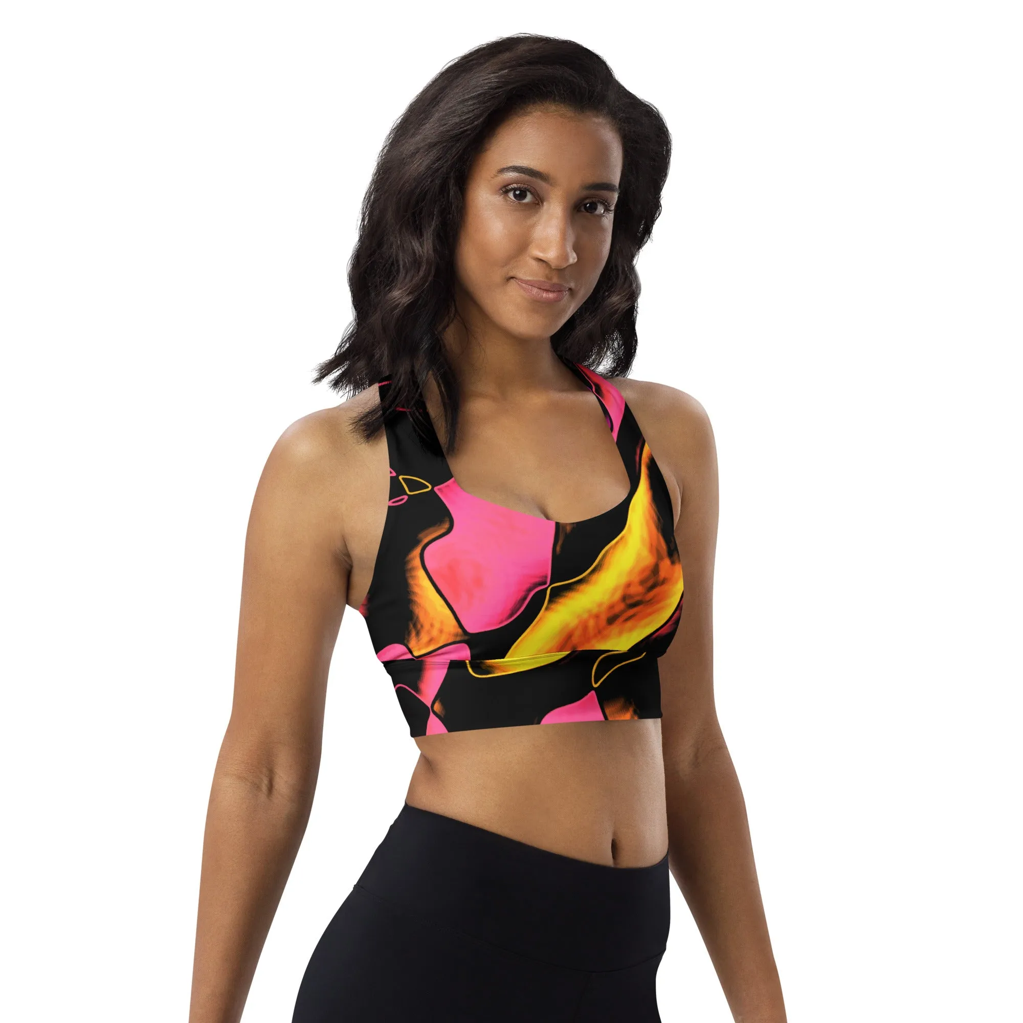 Longline sports bra pretty pink