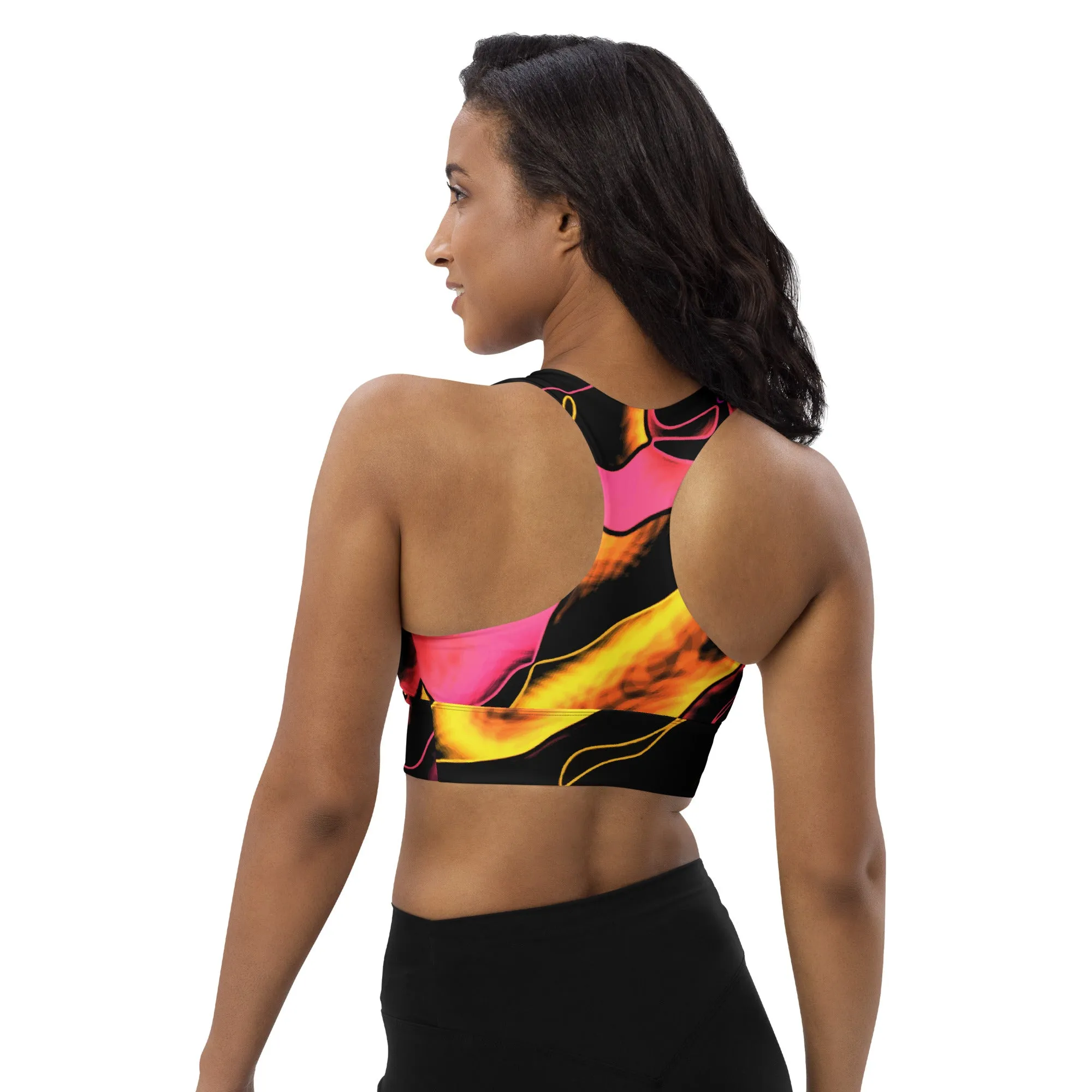 Longline sports bra pretty pink
