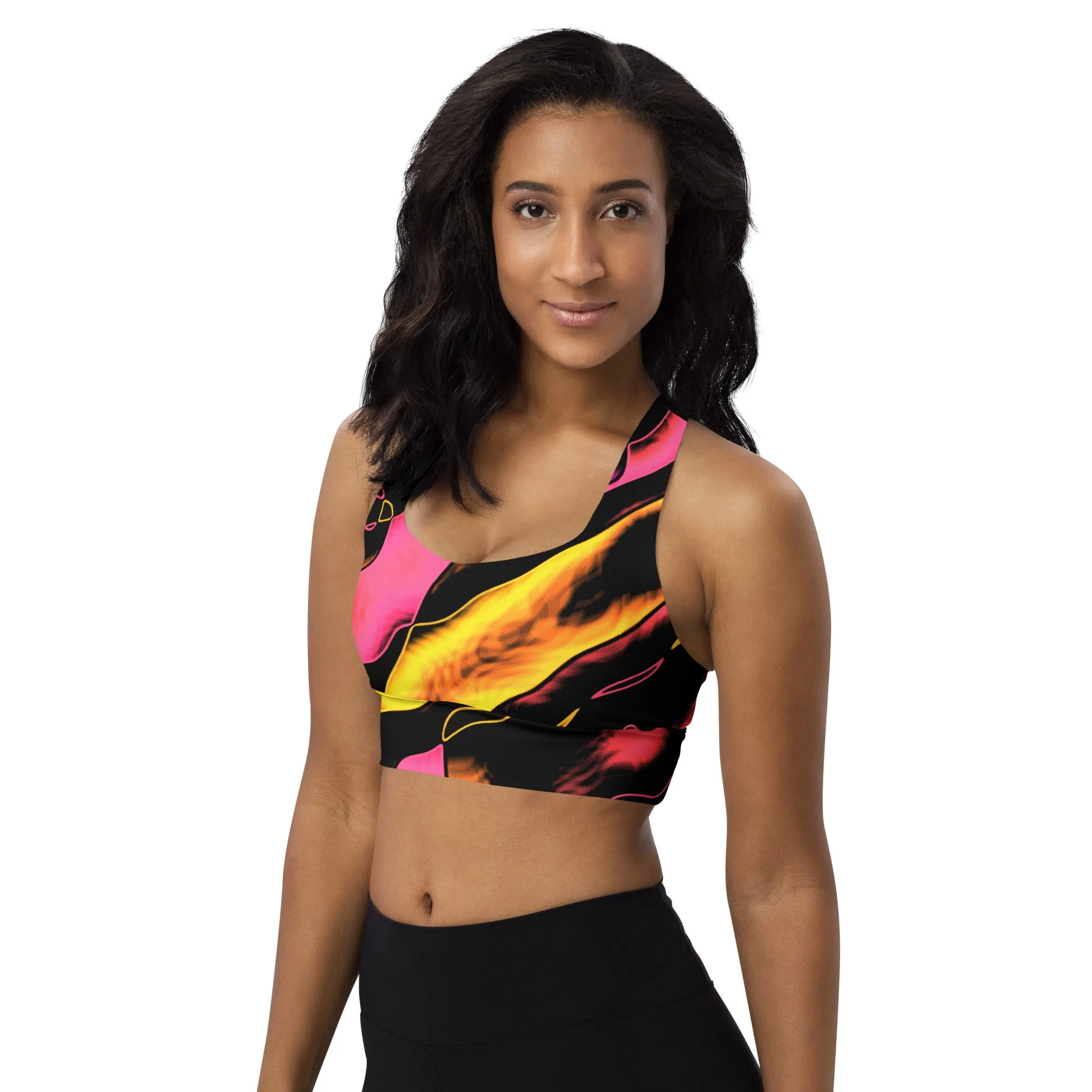 Longline sports bra pretty pink