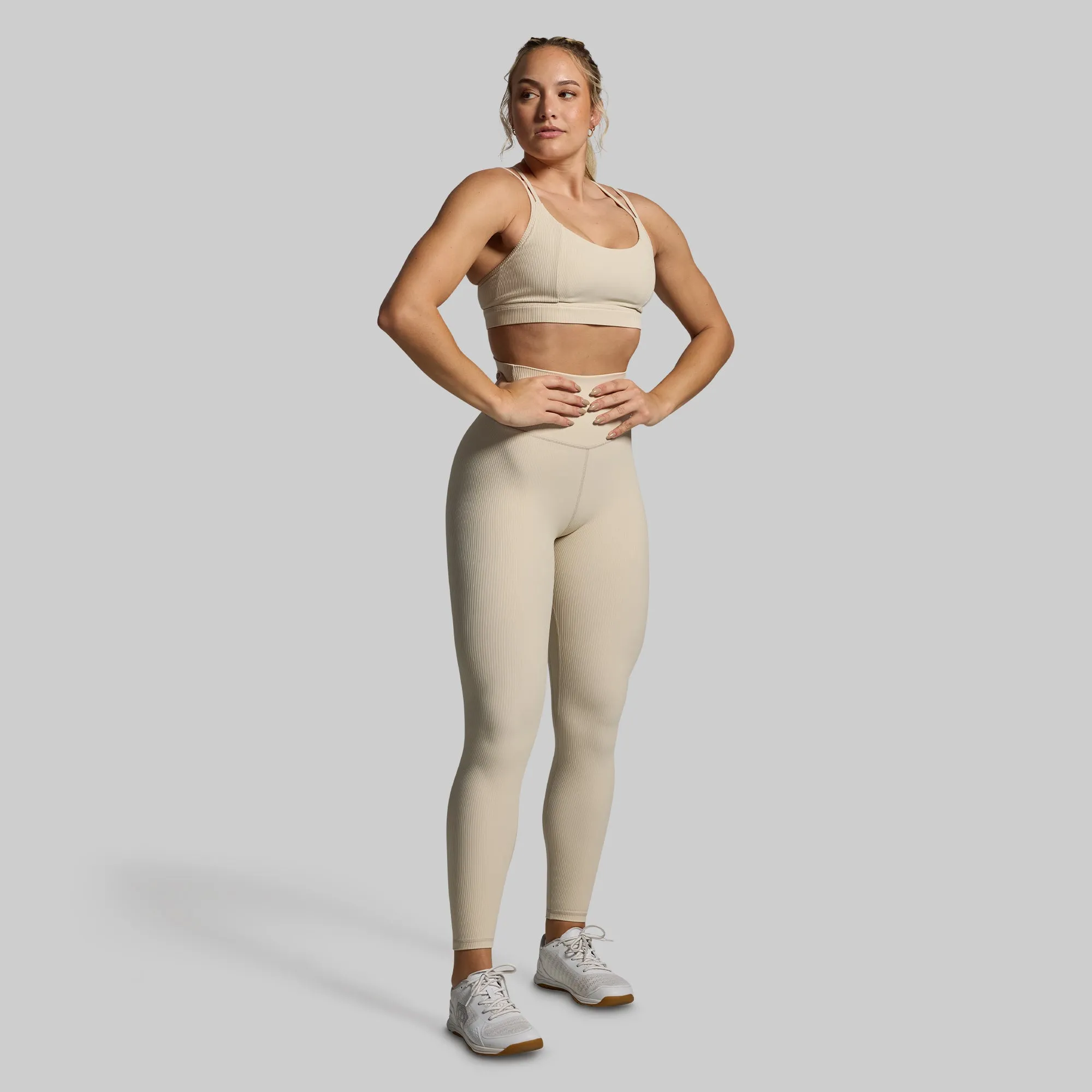 Lotus Sports Bra Set (Oatmeal)