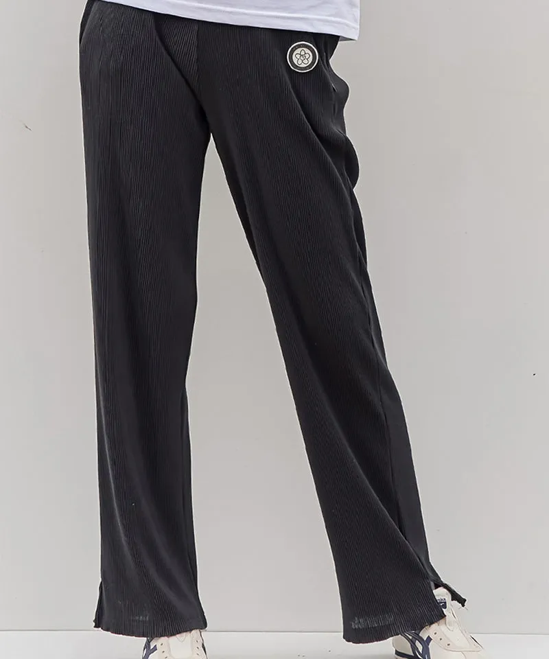 MACKY Golf: Pleate Slit Long Pants - Black