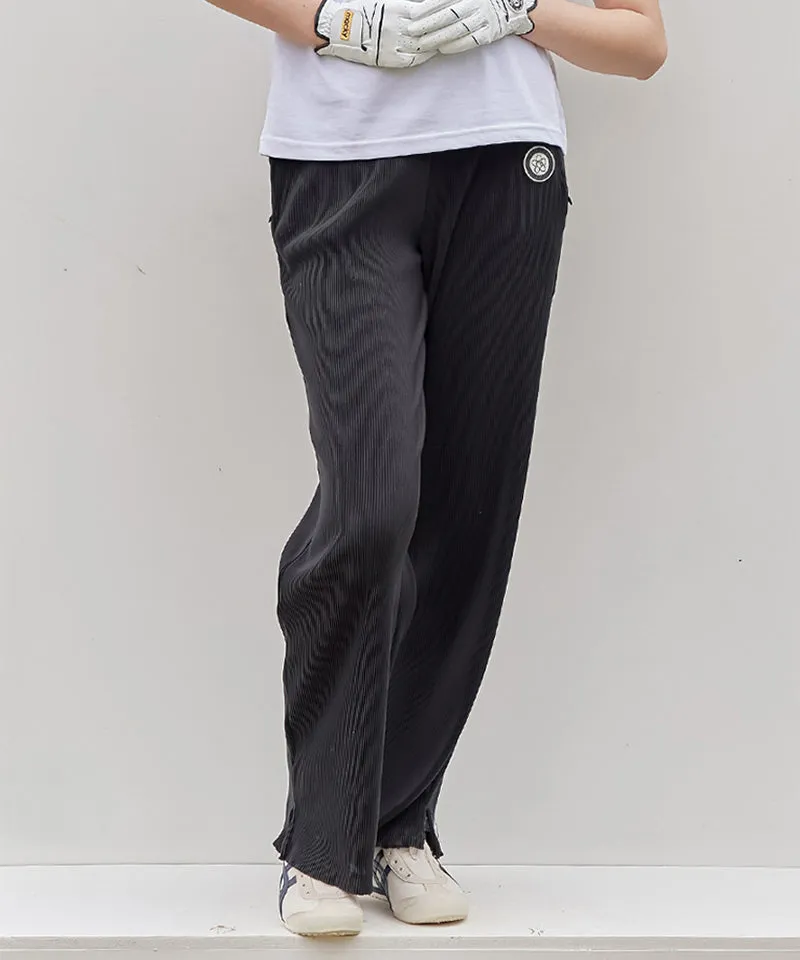 MACKY Golf: Pleate Slit Long Pants - Black