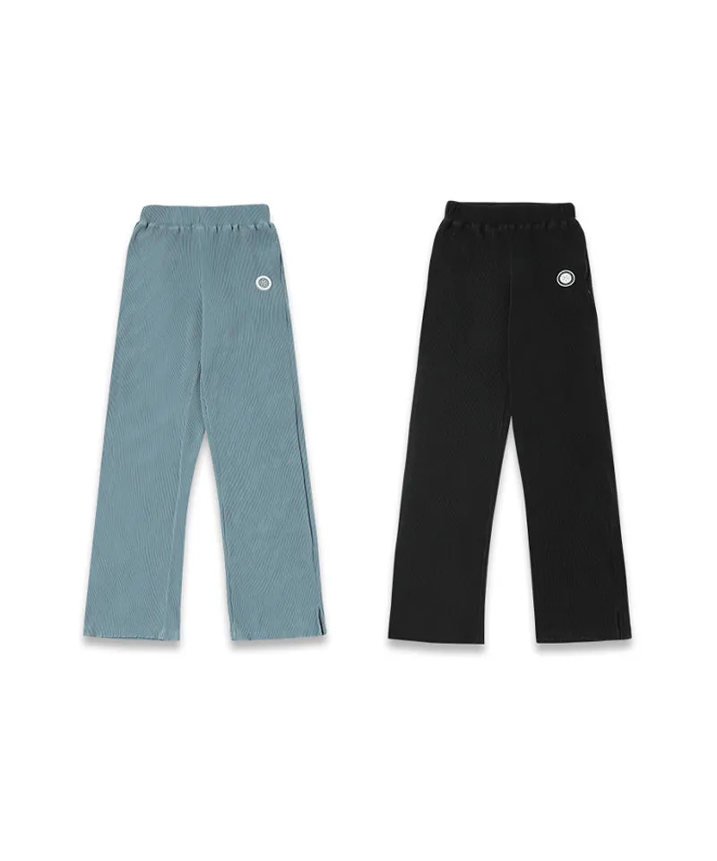 MACKY Golf: Pleate Slit Long Pants - Black