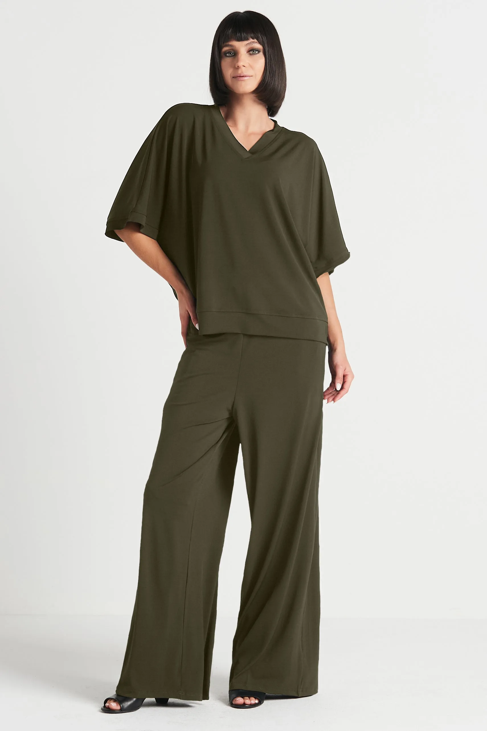 Matte Jersey Wide Leg Pants