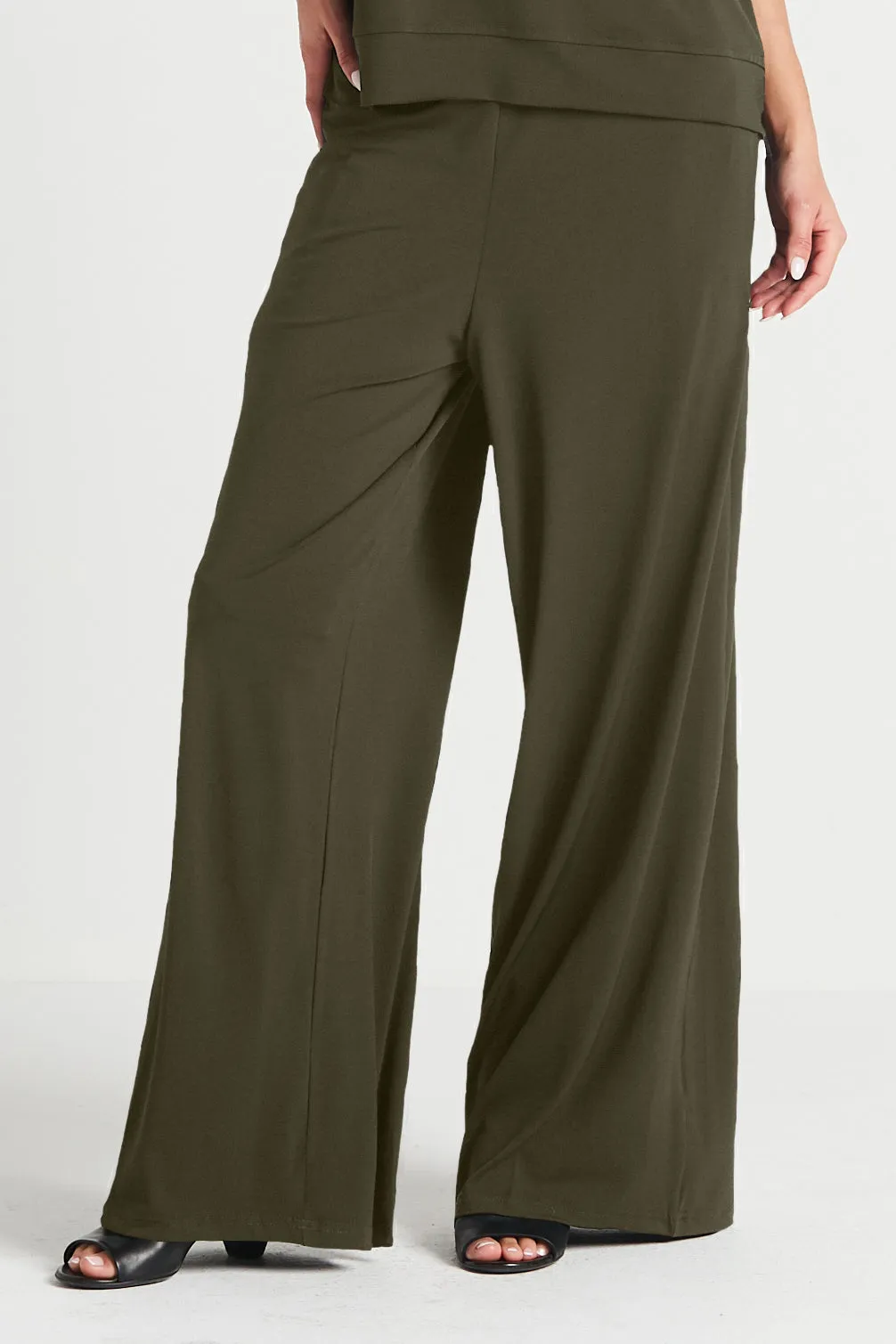 Matte Jersey Wide Leg Pants