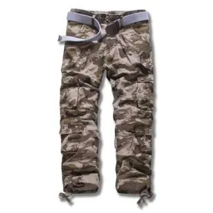 Mens Cotton Loose Fashion Casual Trousers Cargo Pants