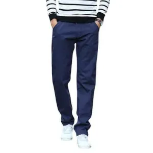 Mens Solid Straight Legs Cargo Pants Casual Pants