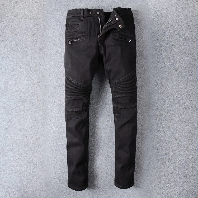 Men's Trendy Fashion Motorcycle Ripped Denim Jeans