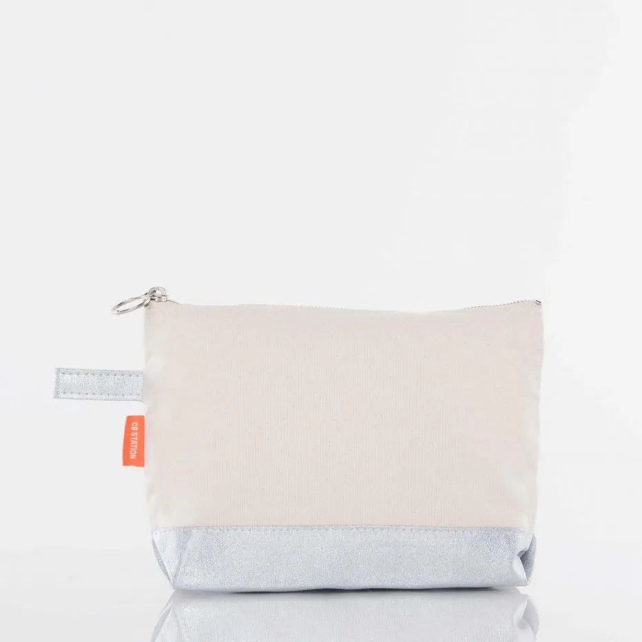 Metallic Silver Makeup Bag