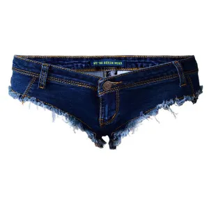 Mini Denim Shorts Cut Off Low Rise Waist Thong Jean Shorts