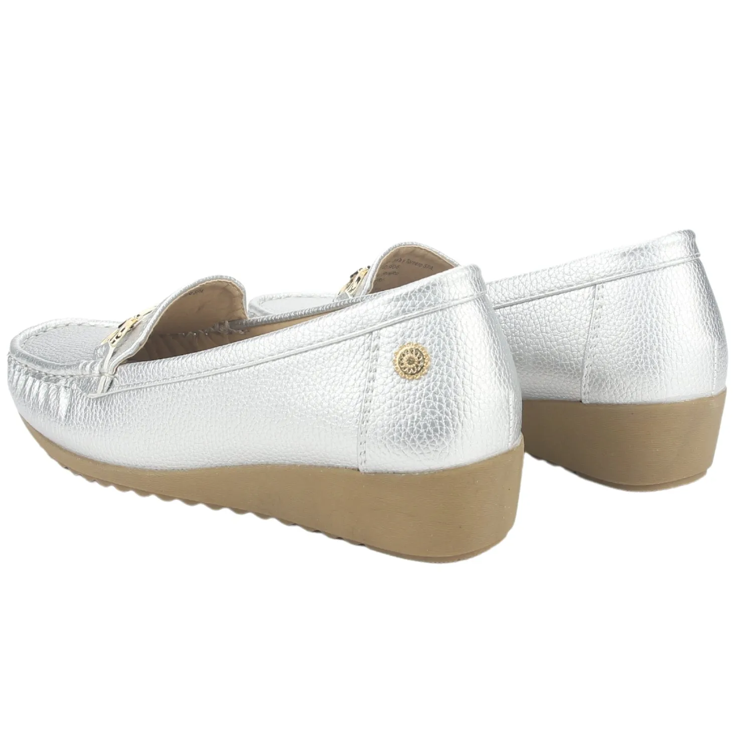 Mocasin Chalada Mujer Malu-2 Plateado Casual