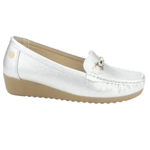 Mocasin Chalada Mujer Malu-2 Plateado Casual