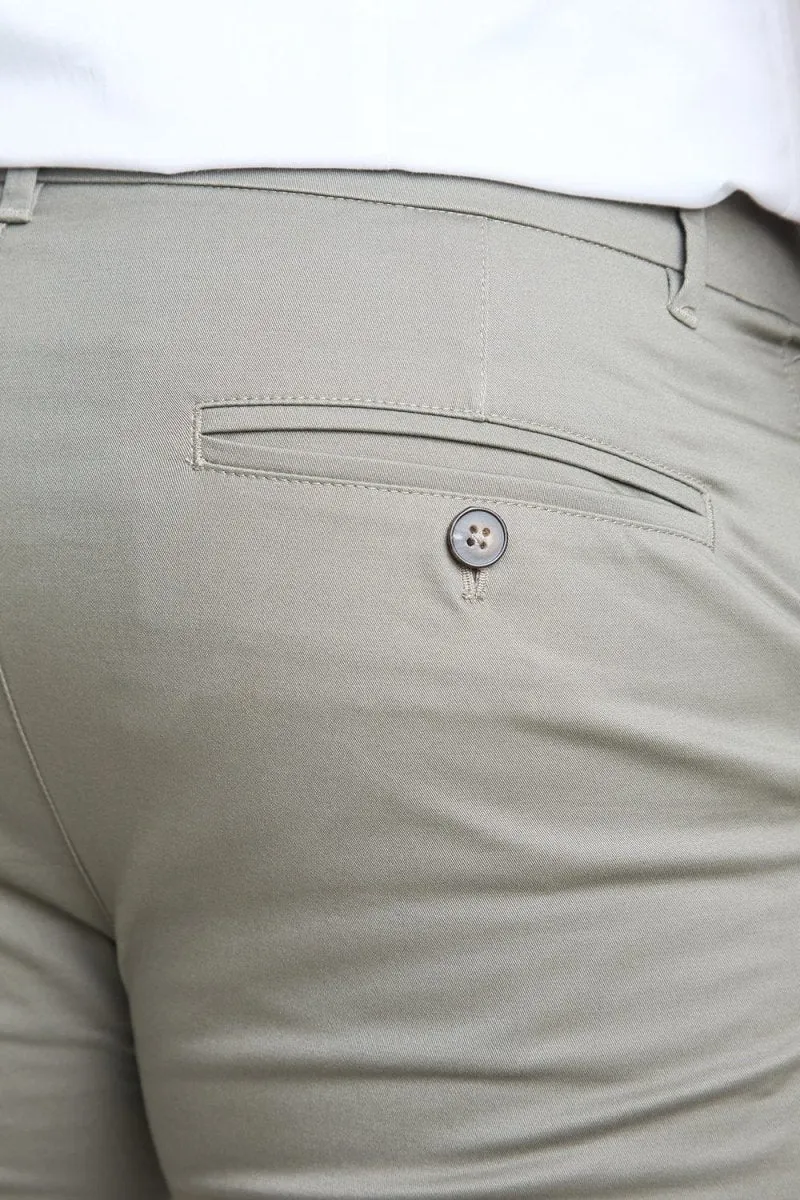 Muscle Fit Chino Shorts in Sage