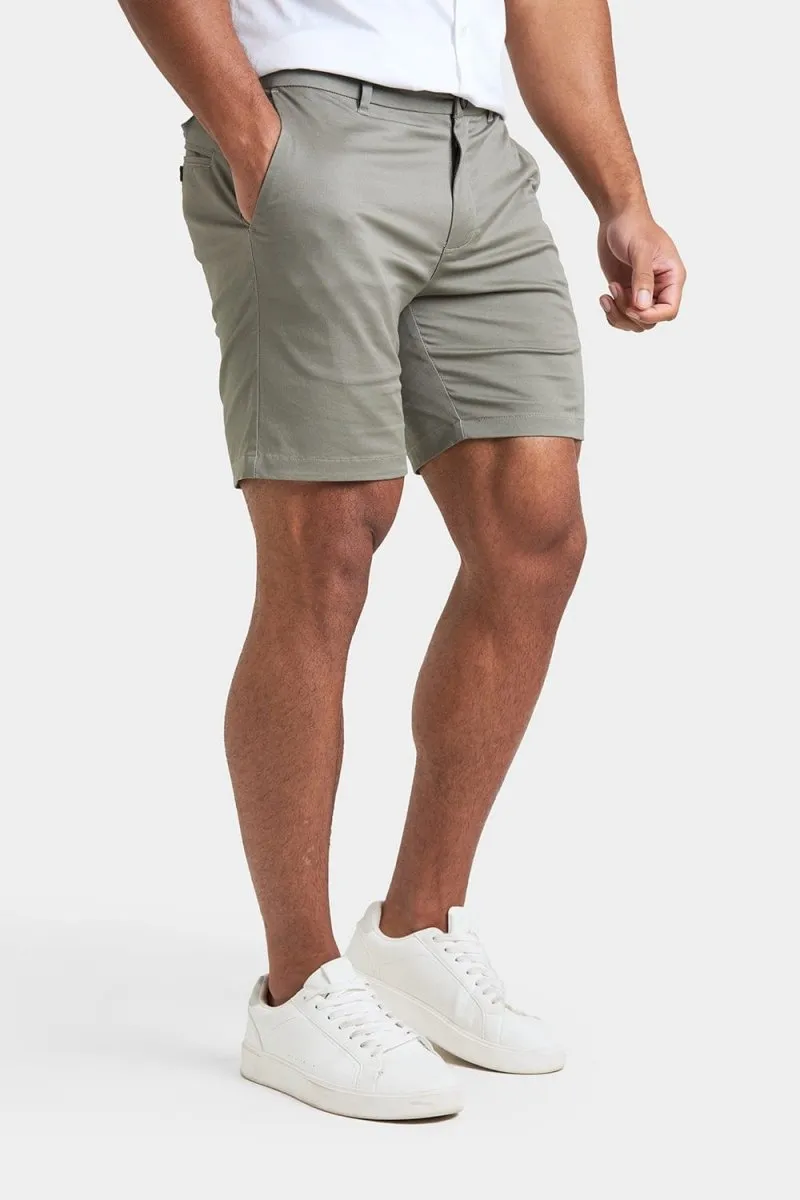 Muscle Fit Chino Shorts in Sage