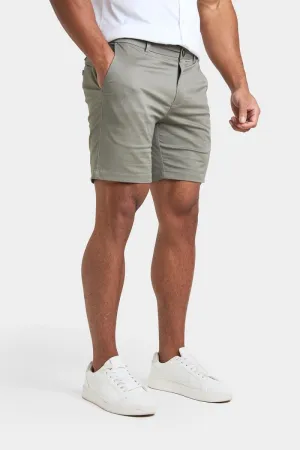 Muscle Fit Chino Shorts in Sage