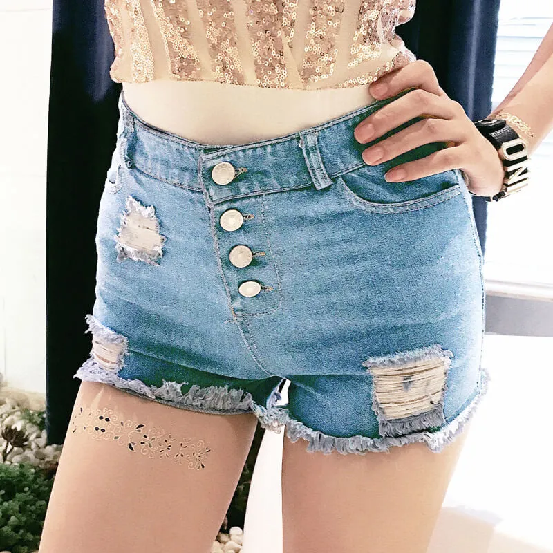 Newest Women's Ripped Jean Shorts Fashion Mini Denim Shorts