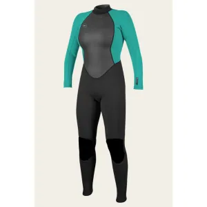 O'NEILL WMS REACTOR-2 3/2 BACK ZIP BLACK/LIGHT AQUA