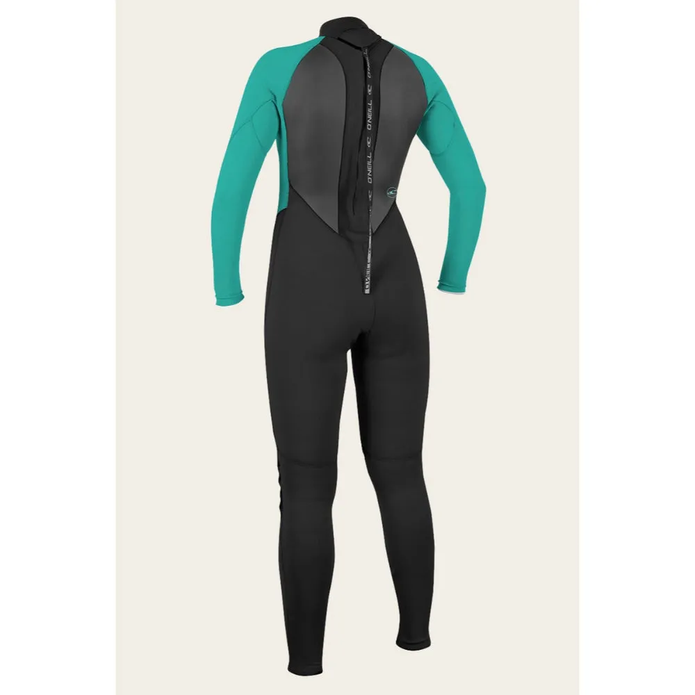 O'NEILL WMS REACTOR-2 3/2 BACK ZIP BLACK/LIGHT AQUA