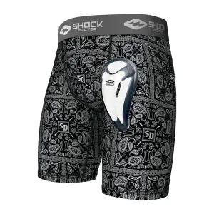 Paisley Black Core Compression Short with Bio-Flex Cup