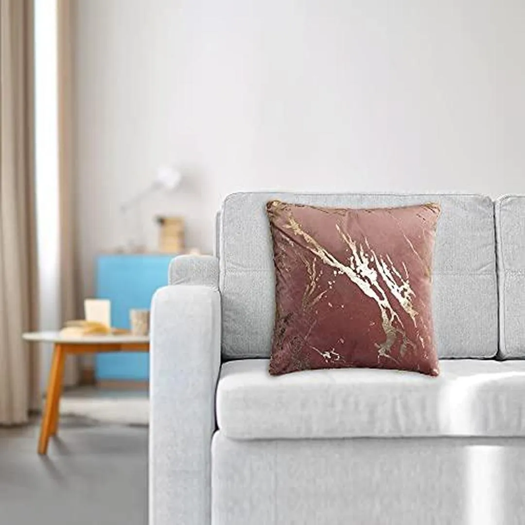 Popular Home Metallic Marble Pillow, 20" X 20", Blush
