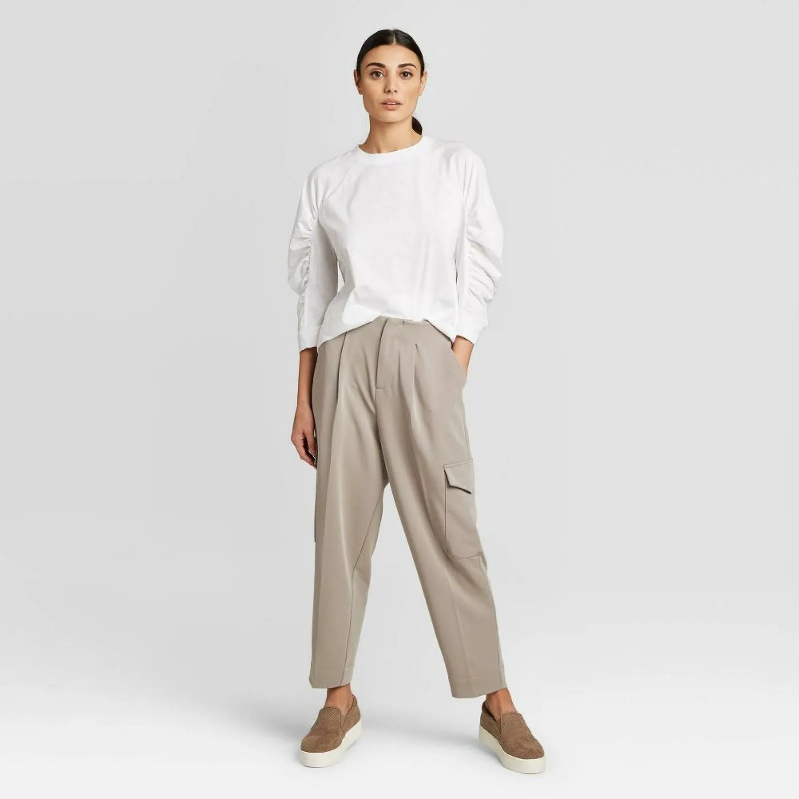 Prologue Women's Mid-Rise Ankle Length Cargo Pants