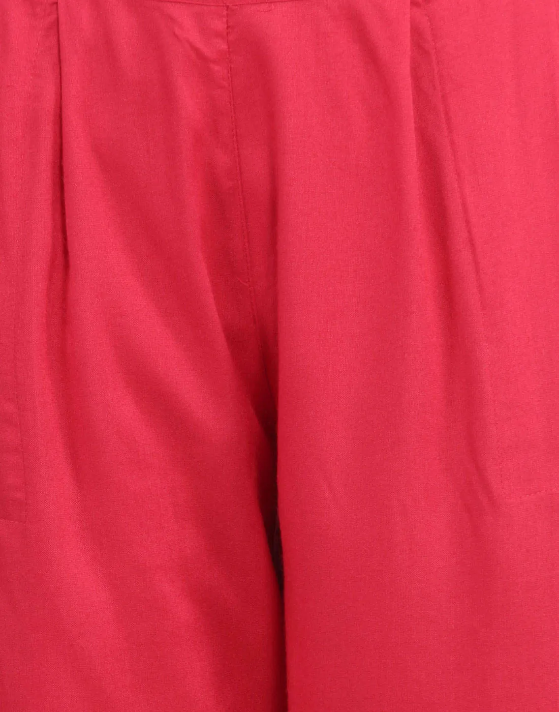 Red Solid Rayon Palazzo