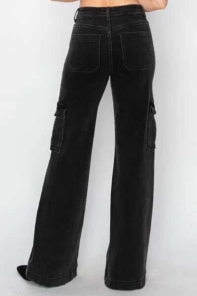 Risen Full Size High Rise Wide Leg Cargo Jeans ONLINE EXCLUSIVE