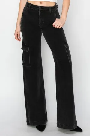 Risen Full Size High Rise Wide Leg Cargo Jeans ONLINE EXCLUSIVE