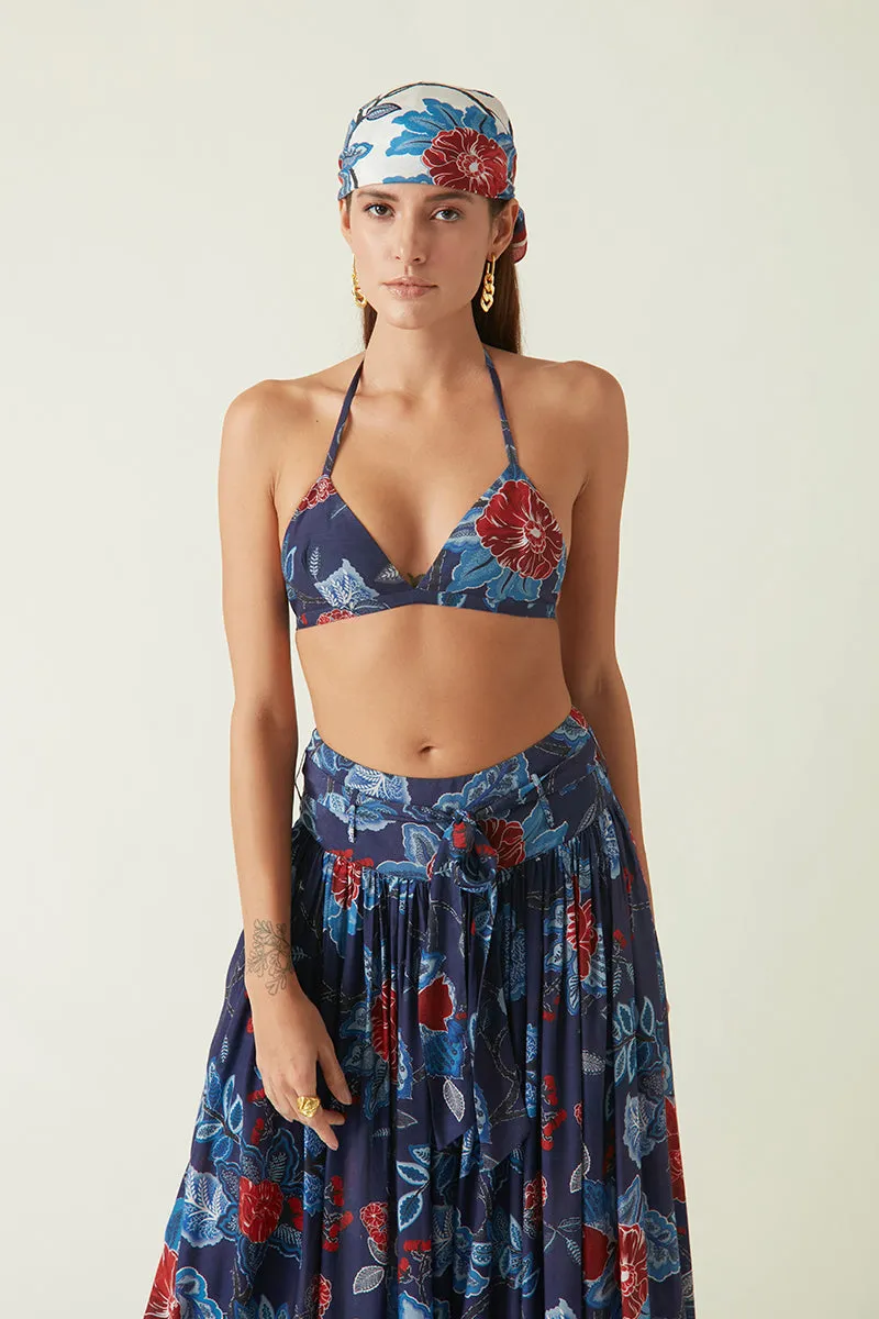 Rockefeller Holidays I  Flores Printed Pants Modal Muslin Navy/Red Java collection 2JV-58