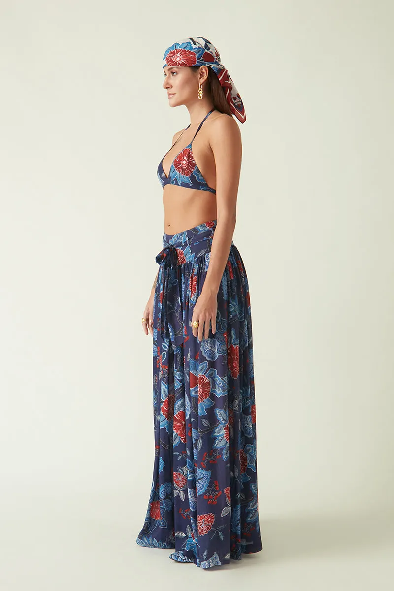 Rockefeller Holidays I  Flores Printed Pants Modal Muslin Navy/Red Java collection 2JV-58