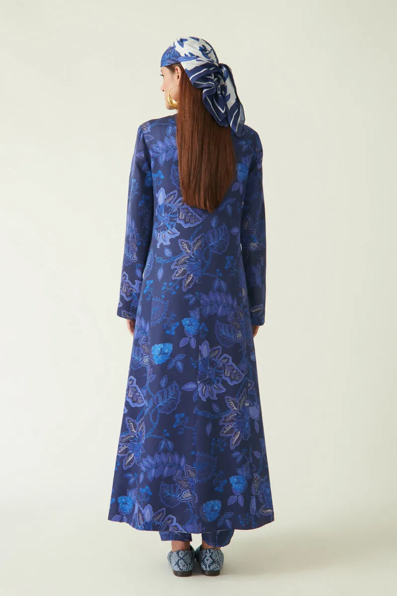 Rockefeller Holidays I  Muturi Printed Embellised Jacket  Linen Satin  Navy/Navy Java collection 7JV-46