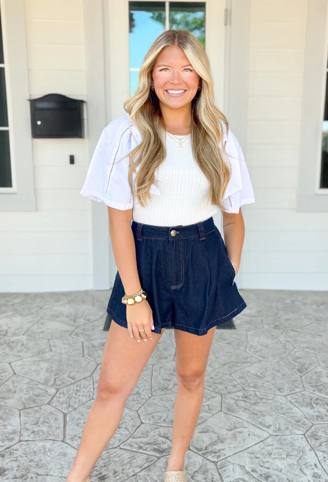 Ruthie Dark Wash Denim Shorts
