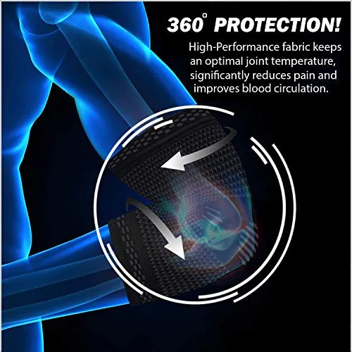 Serveuttam® Elbow Support for Gym (1 Pair) - Elbow Brace for Men Women Workout | Elbow Compression Sleeves with Straps for Tendonitis Pain Relief, Tennis, Volleyball, Cricket - Elbow Band (Blue, M)