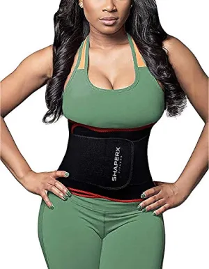 SHAPERX Waist Trimmer Belt Waist Trainer Belt Hot Neoprene Sauna Sweat Belly Band Weight Loss Burner Waist Eraser Belt,SZ8010-Red-M