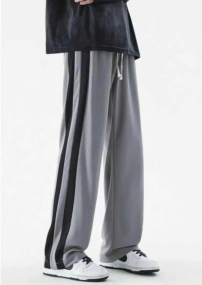 Side Striped Contrasting Sports Pants
