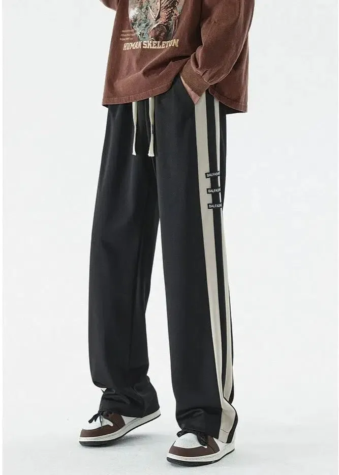 Side Striped Contrasting Sports Pants