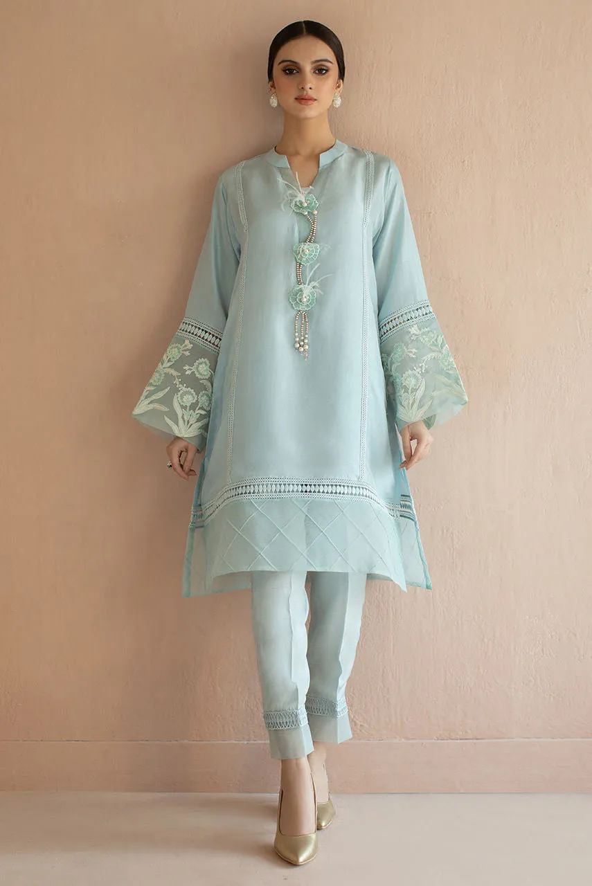 Sky Blue Salwar Kameez with Trendy Decorations #PF345