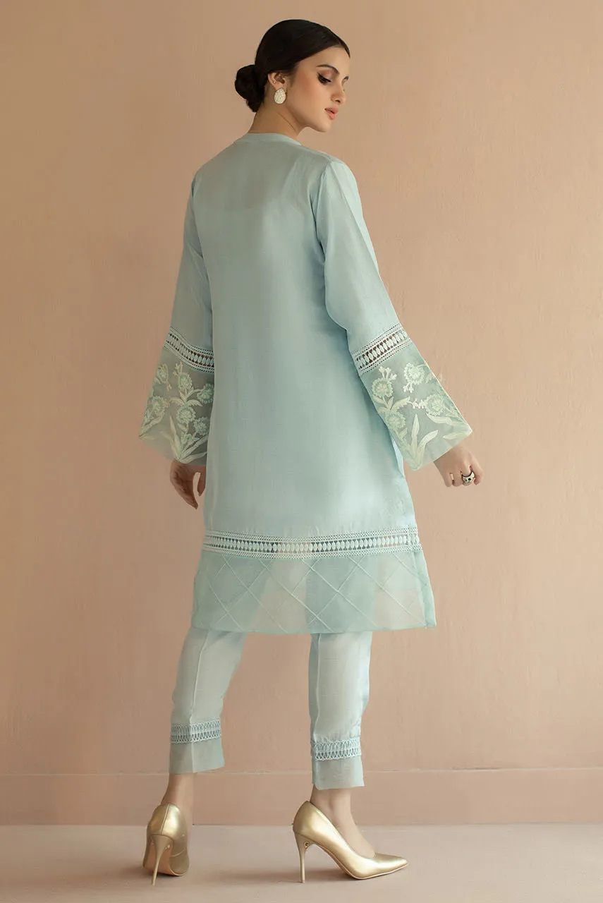 Sky Blue Salwar Kameez with Trendy Decorations #PF345