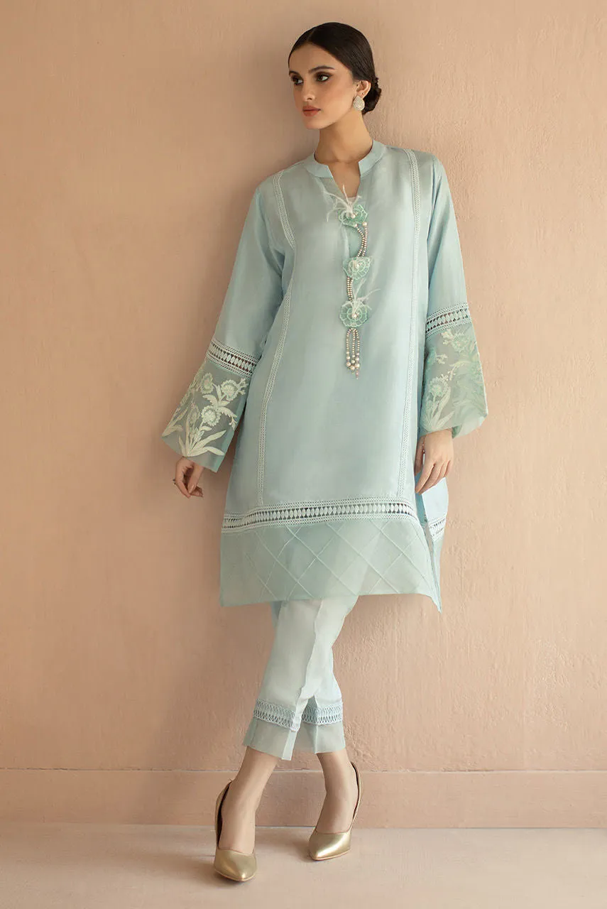 Sky Blue Salwar Kameez with Trendy Decorations #PF345