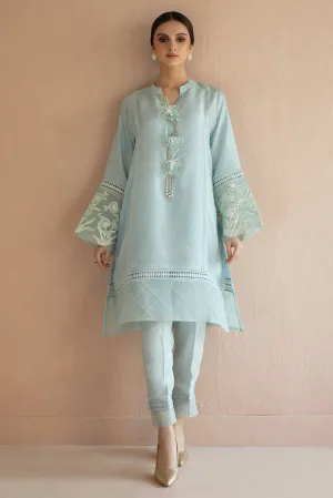 Sky Blue Salwar Kameez with Trendy Decorations #PF345