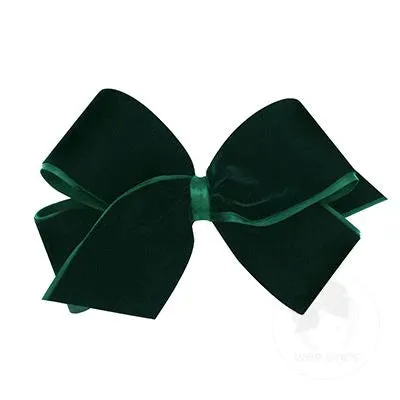 Small King Classic Velvet Hair Bow on Clippie