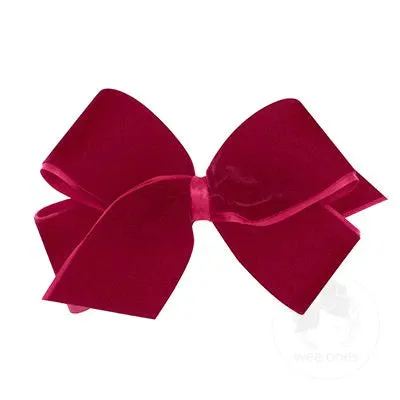 Small King Classic Velvet Hair Bow on Clippie