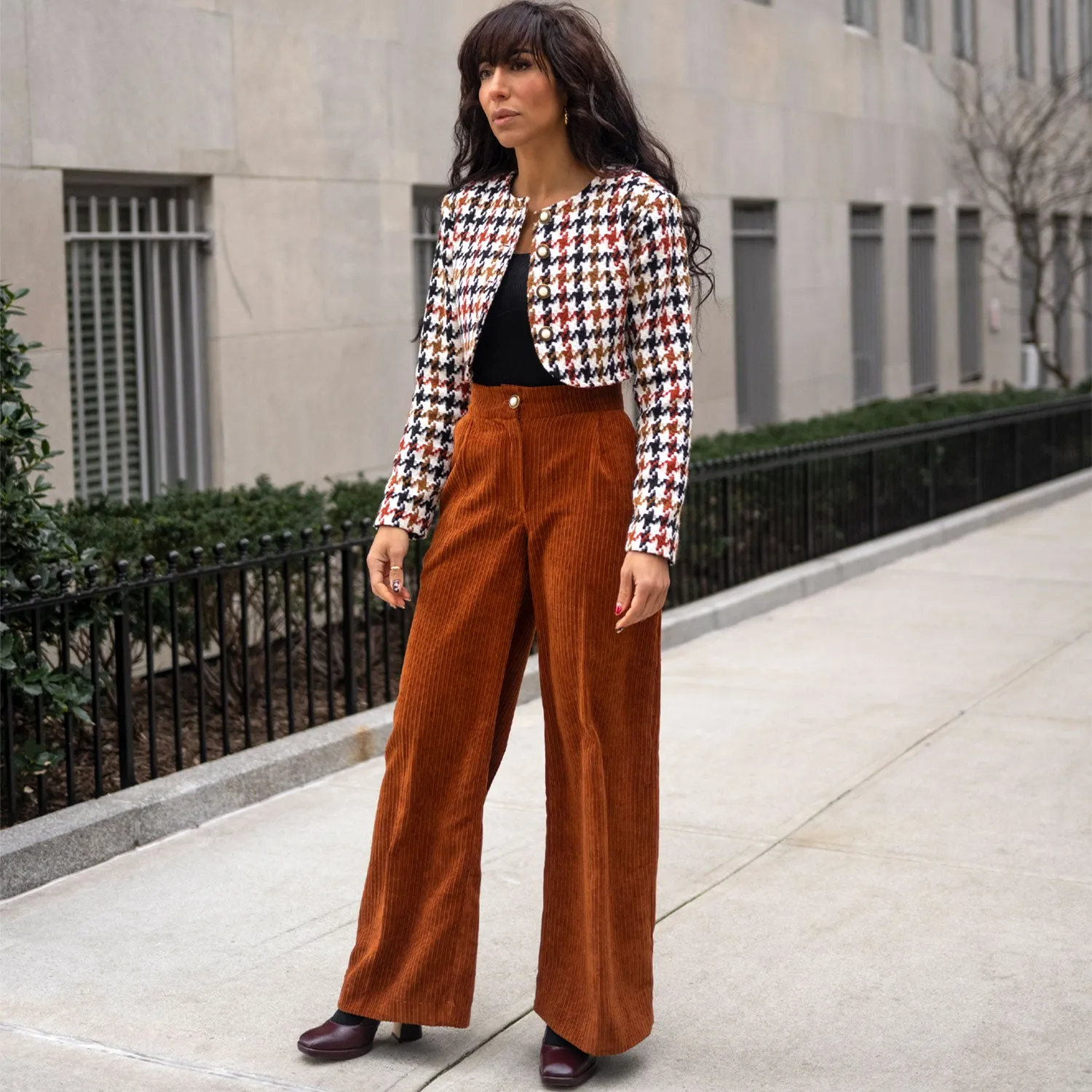 Spencer Jacket in Brown and White