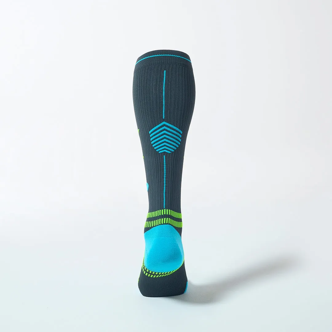 Sports Socks Men 2024 | Charcoal / Bright Blue
