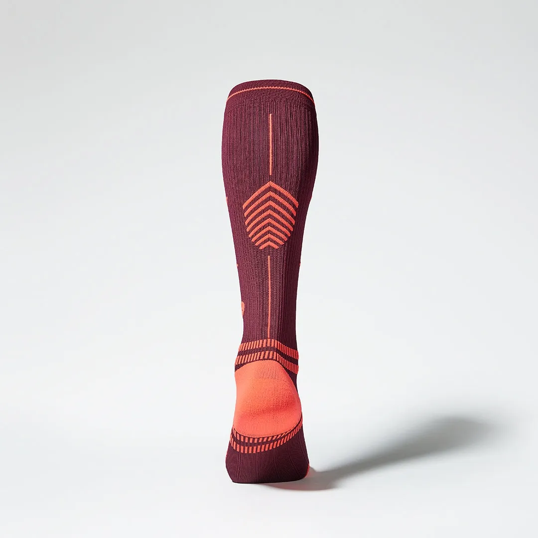 Sports Socks Women 2024 | Bordeaux / Orange