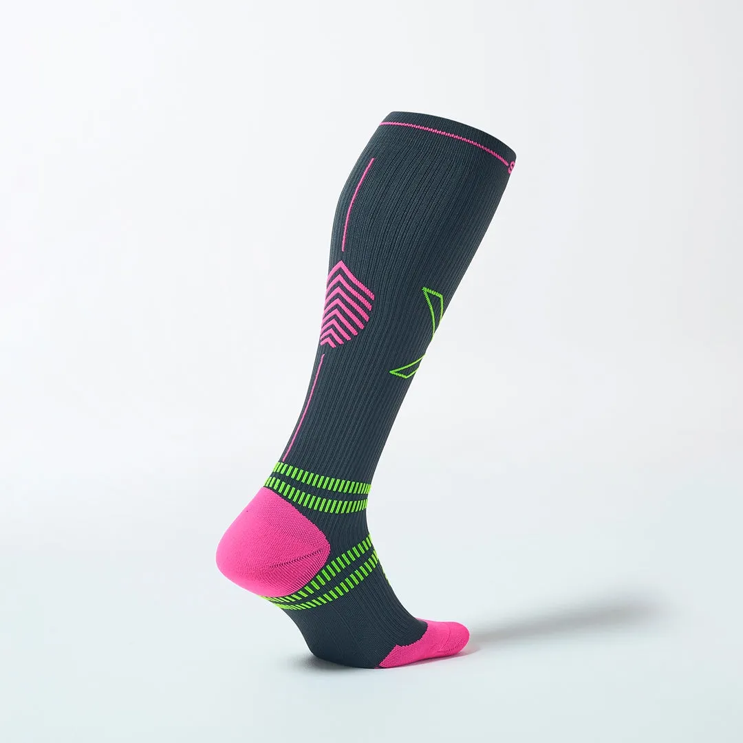 Sports Socks Women 2024 | Charcoal / Fuchsia